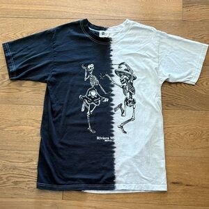 Black and White Skeleton Graphic T-Shirt